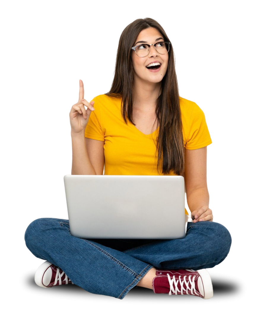 chica con computadora